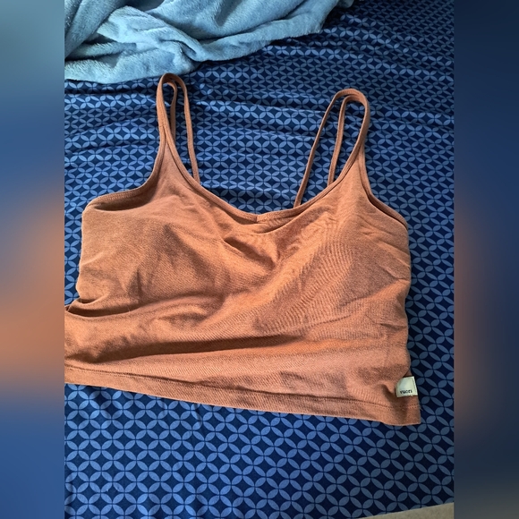 XL Vuori Halo Performance Crop Top Light Terracotta Heather - Picture 7 of 9